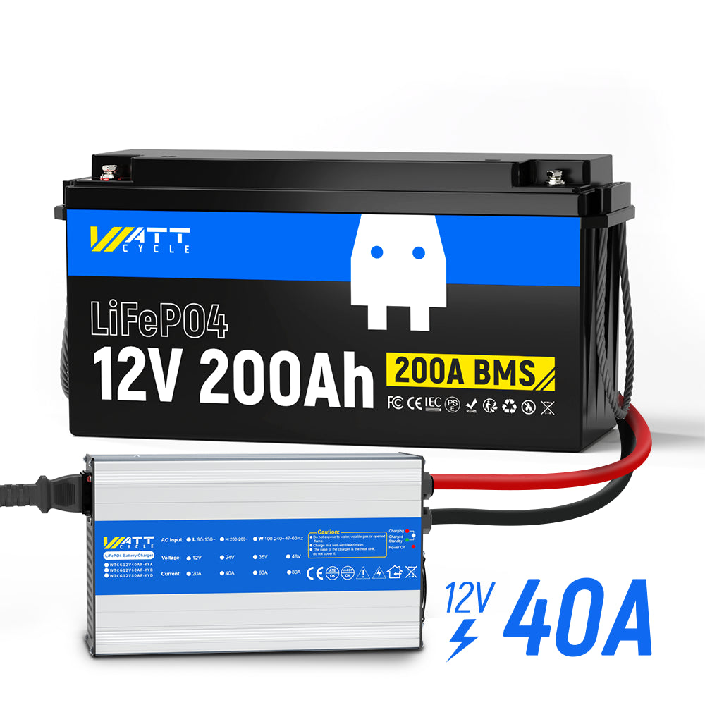 12V 200Ah LiFePO4 Deep Cycle Battery - Solar Power Storage, RV, Marine & Off-Grid Applications - Long Lasting Lithium Iron Phosphate Battery for Solar Systems, Camping & Backup Power