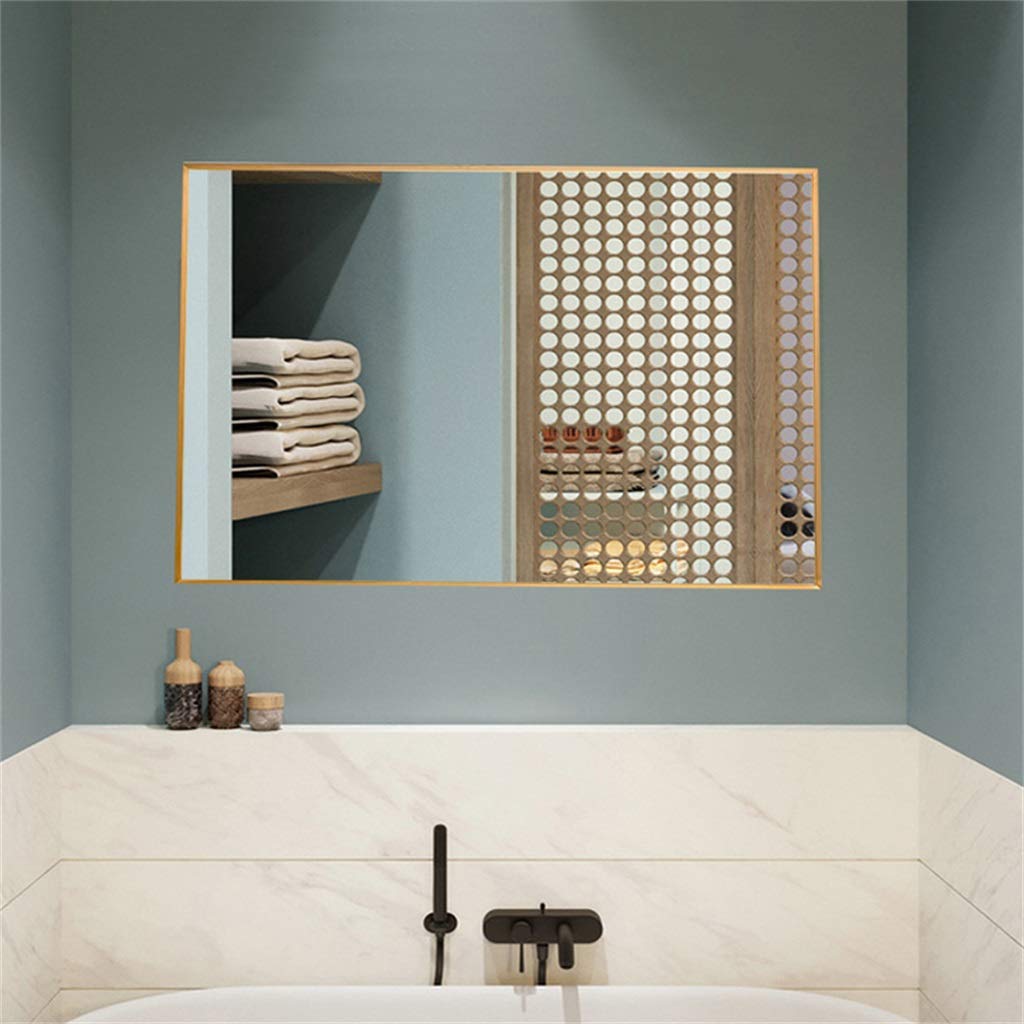 Rectangle Hanging Wall Mirror - Gold Framed Vanity Mirror for Living Room, Bathroom & Entryway Decor - Perfect for Home, Bedroom & Dressing Room Makeup Area