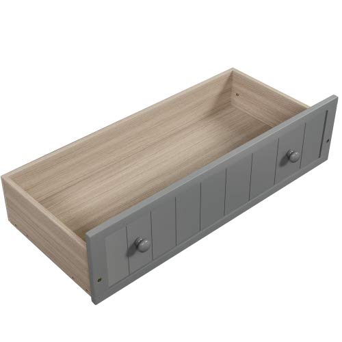 Mera Wood Twin Daybed with Storage Drawers - Twin Size Bed Frame, No Box Spring Needed (Gray) - Perfect for Guest Rooms, Kids' Bedrooms & Small Spaces