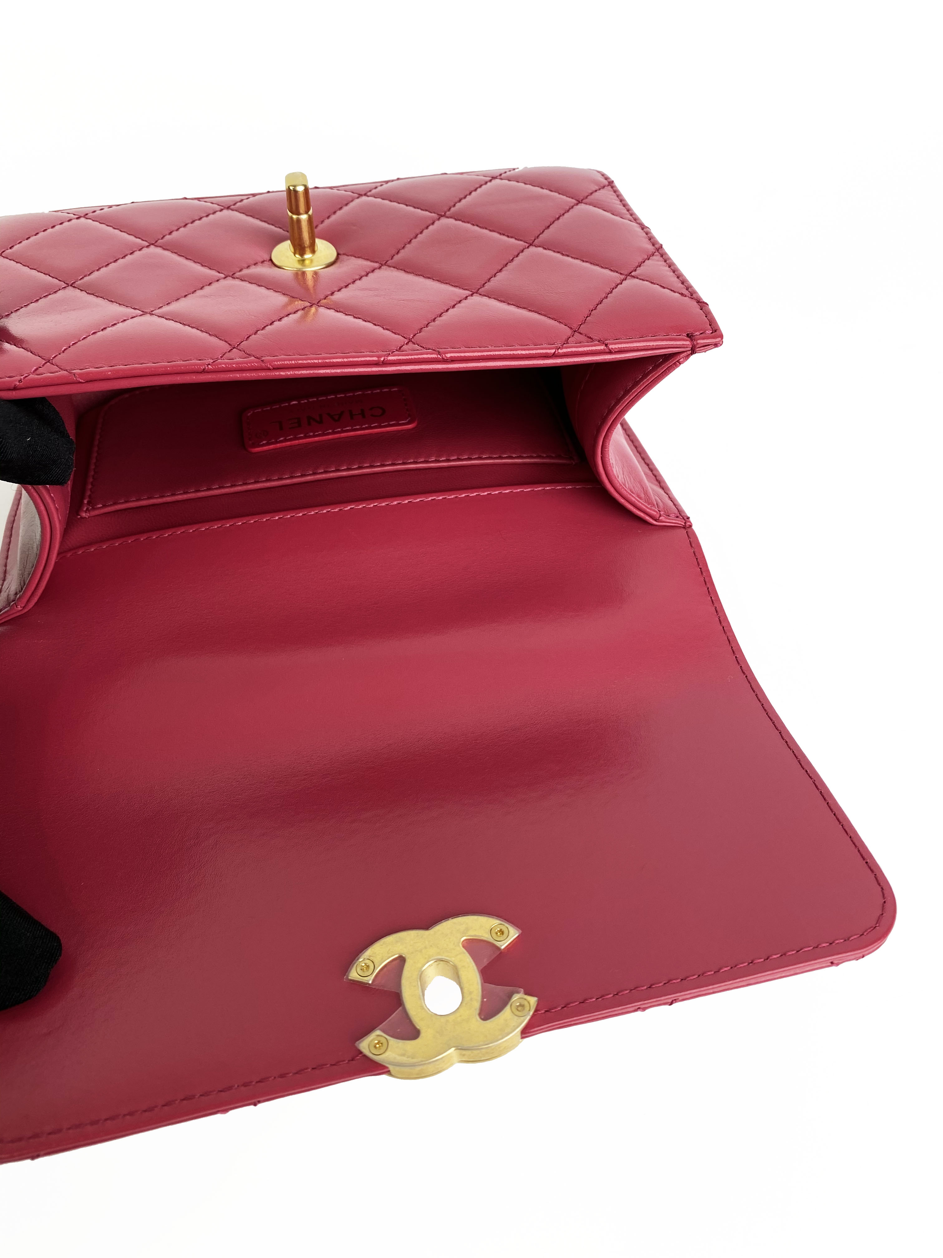 Chanel Mini Flap Bag in Deep Pink with Gold Ball Hardware - Elegant Crossbody Purse for Women, Perfect for Parties, Dates & Special Occasions