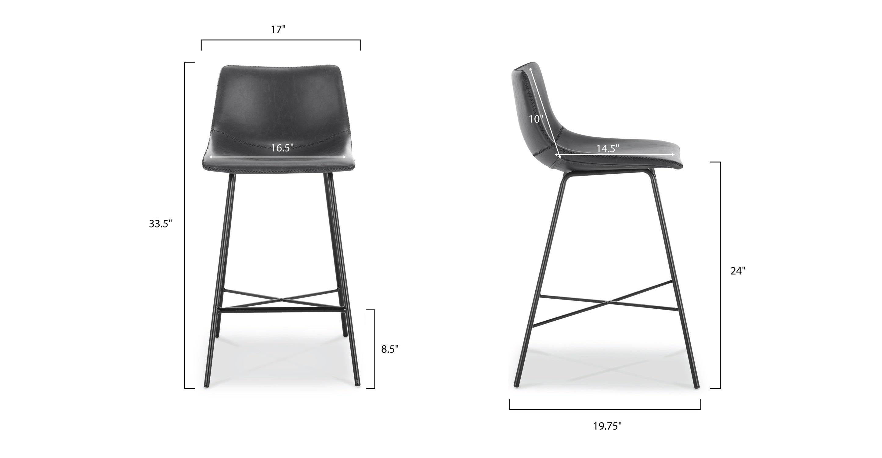 Paxton 24 Inch Counter Height Bar Stool - Adjustable Swivel Kitchen Island Stool for Dining, Breakfast Nook & Home Bar Use