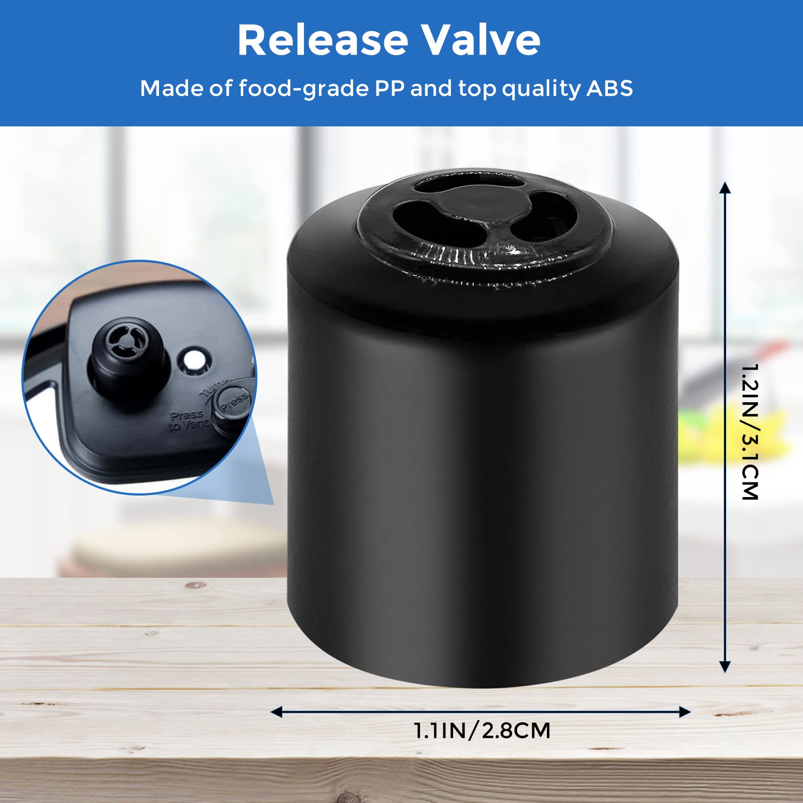 Instant Pot Steam Release Handle Valve Replacement - Compatible with Duo Nova, Duo Gourmet 6 qt, DUO CRISP AF 8, Ultra 3/6/8 qt & Viva 6 Quart Pressure Cookers - Perfect for Safe Pressure Cooking & Easy Steam Release