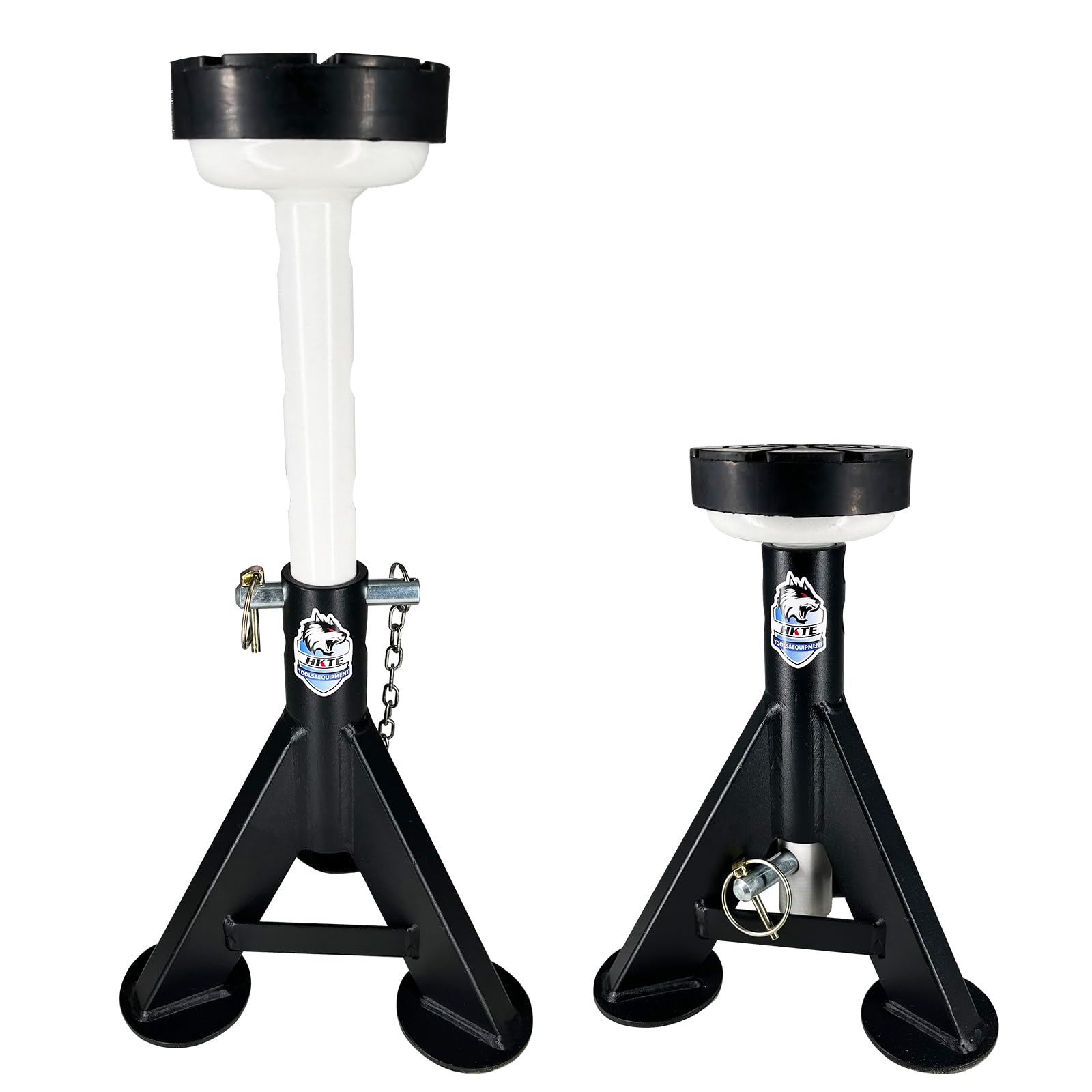 HKTE 4 Ton Heavy Duty Jack Stands - Low Profile Design with Security Locking Pins, 8000 lbs Capacity (2 Pack) - Perfect for Car Repair, Vehicle Maintenance & Garage Safety
