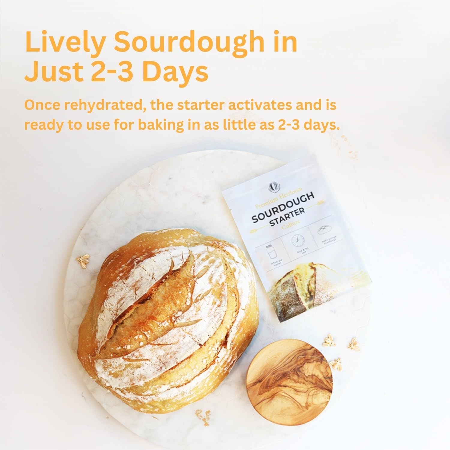 Better Bread Premium Heirloom Sourdough Starter Culture - Freeze Dried Organic Starter for Baking Artisan Sourdough Bread | Non-GMO Prebiotic | Perfect for Pancakes, Biscuits, Pretzels & More | Ready 5 Times Faster | Ideal for Home Bakers, Bread Enthusiasts & Healthy Eating Lifestyles