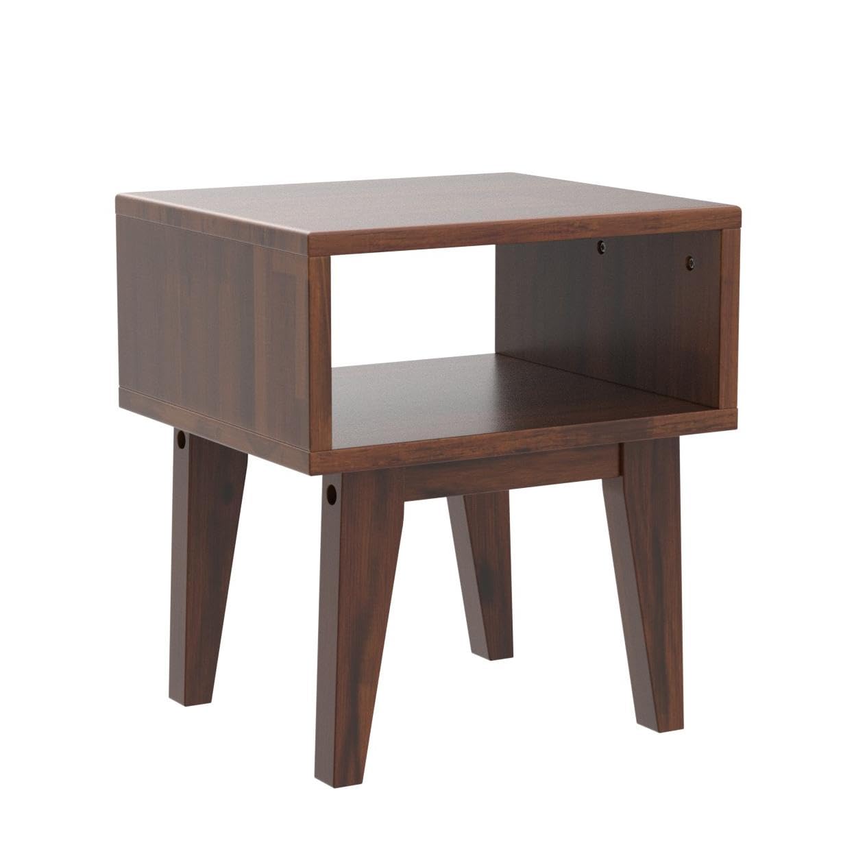 Solid Wood Acacia Serena Nightstand - Chocolate Finish Bedside Table for Bedroom, Living Room & College Dorm | Perfect for Small Spaces & Apartment Decor
