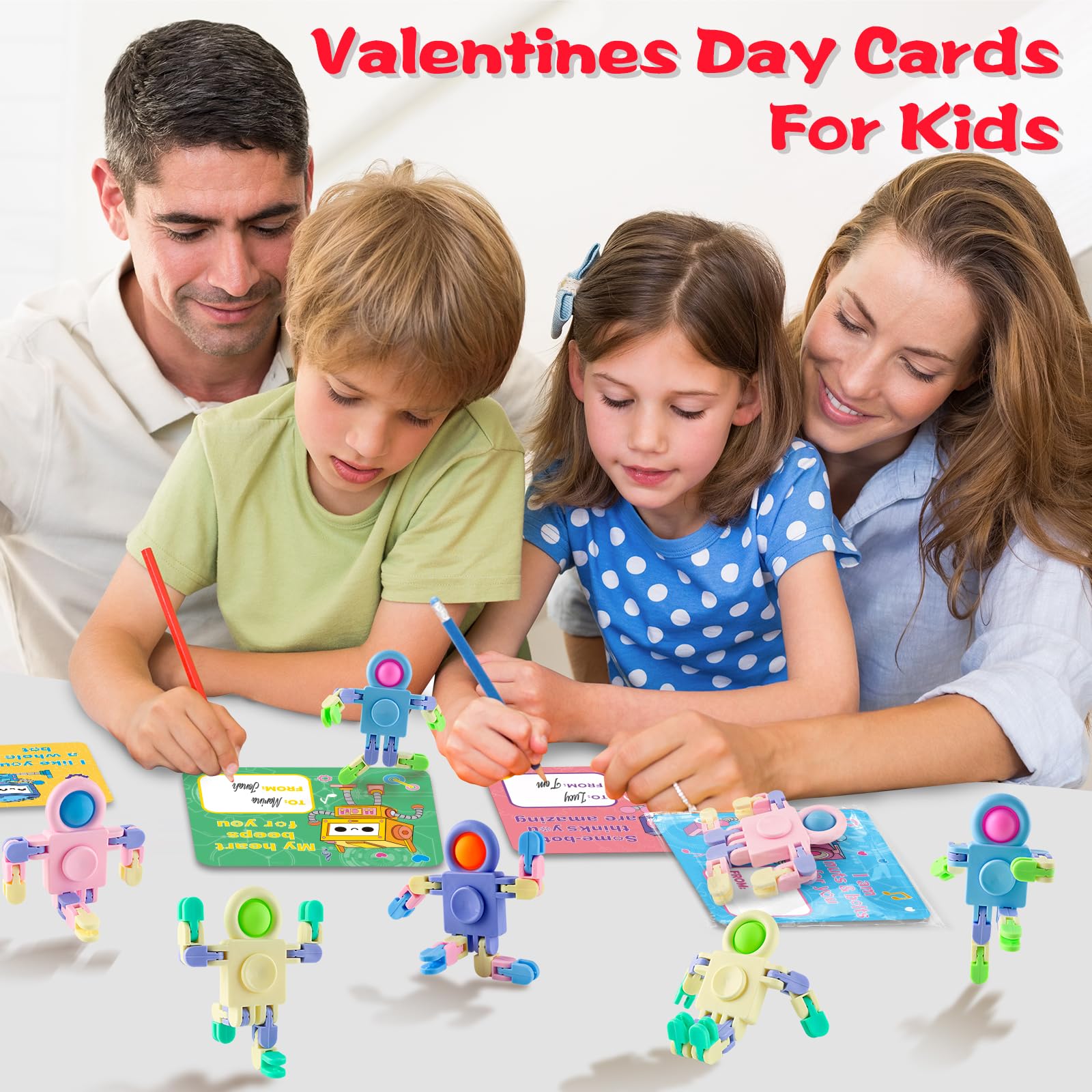 24 Pack SpringFlower Valentine's Day Cards for Kids with Fidget Sensory Spinner Toys - Classroom Gift Exchange, Party Favors & Prizes for Classmates (Perfect for Valentine's Parties, School Events & Kids' Gift Giving)