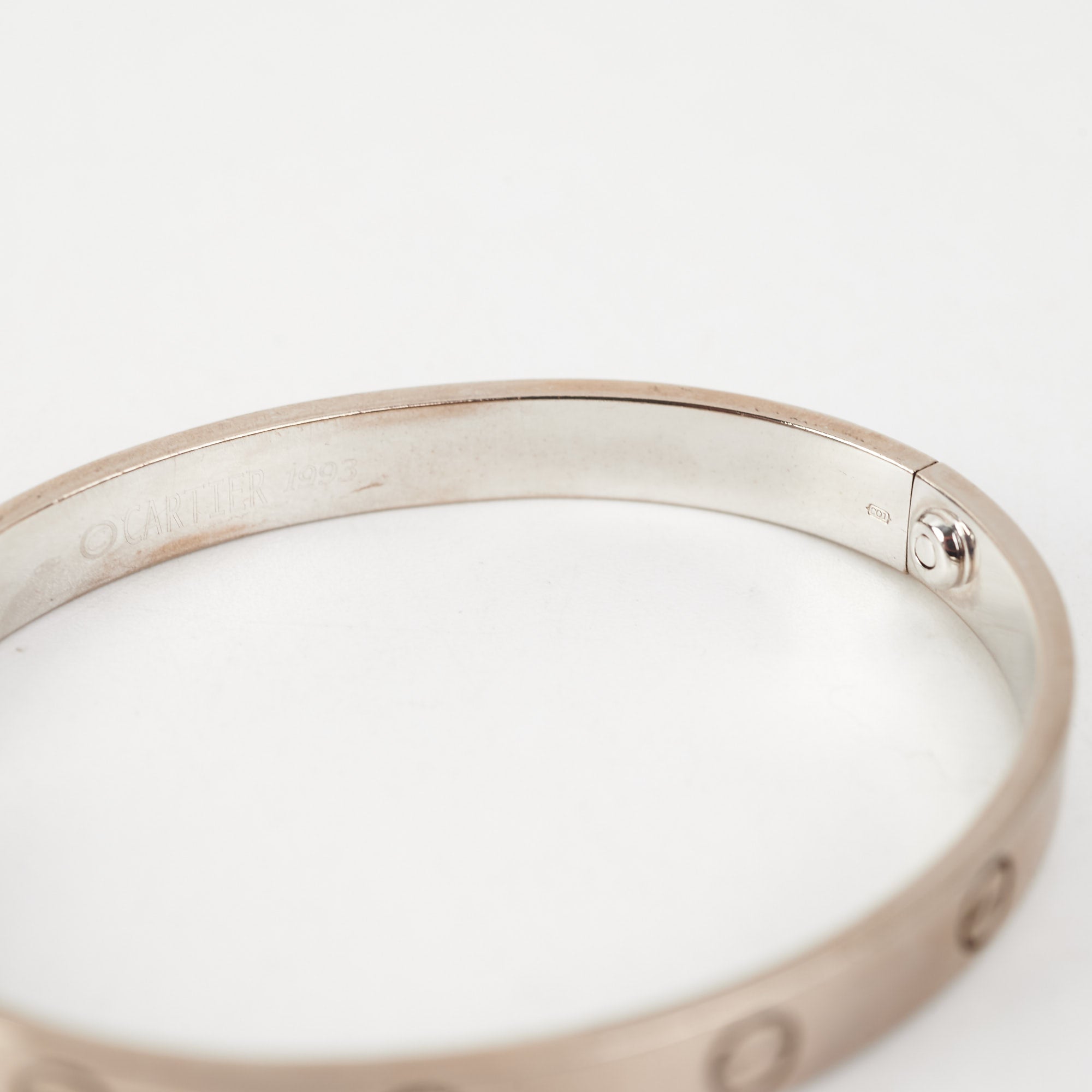 Cartier Love Bracelet in 18K White Gold - Size 17 (Old Screw System) | Luxury Jewelry for Women, Anniversary Gift, Wedding Band, Special Occasion Accessory