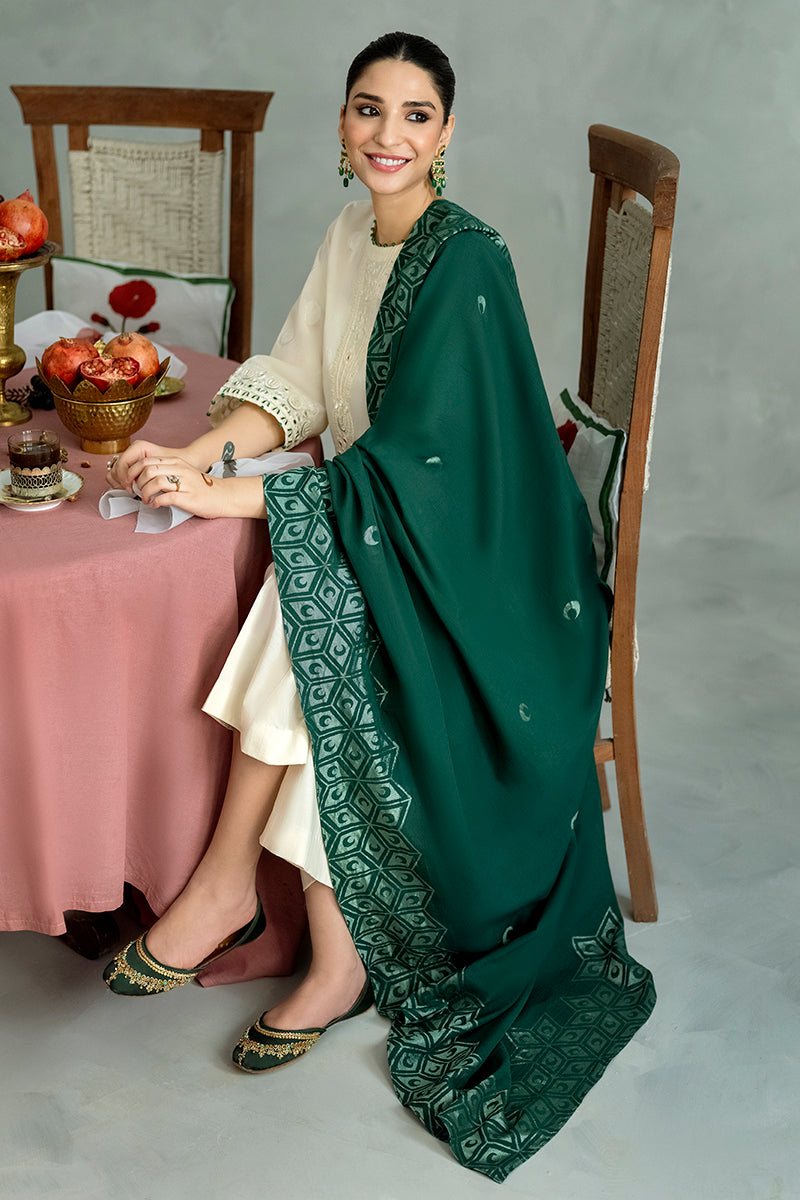 MOON BEAM 3-Piece Cotton Jacquard Suit Set for Women - Elegant Loungewear & Sleepwear for Home Comfort