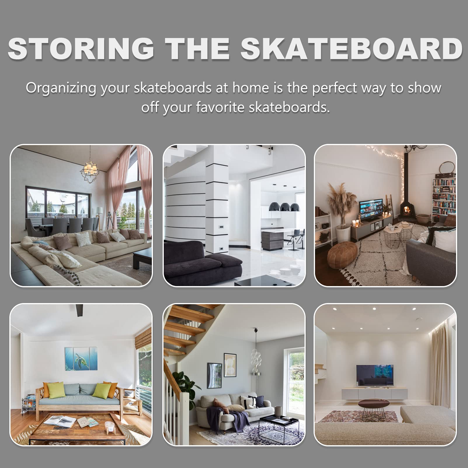 Clear Acrylic Wall Mount Skateboard Rack for Snowboard & Longboard Storage