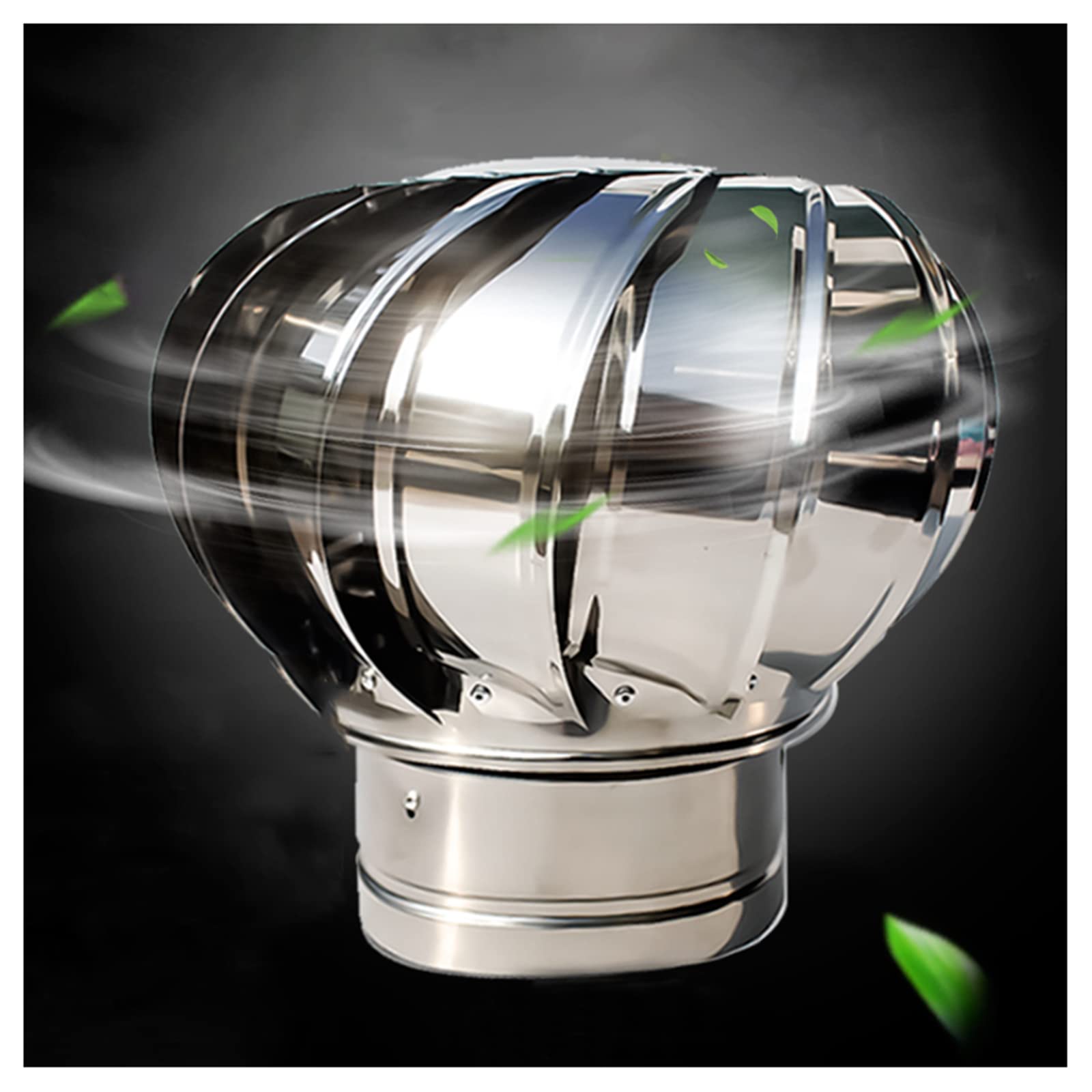 BYBDOG Stainless Steel Spinning Chimney Cap - Anti-Downdraft Turbine Vent for Standard Stove Pipes, Fits Most Attic & Farm Roof Vents - Perfect for Home, Barn & Outdoor Use