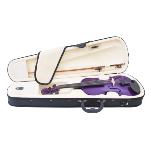 **Mendini 16-Inch MA-Purple Solid Wood Viola with Case, Bow, Rosin, Bridge & Strings – Perfect for Beginners, Students & Professional Musicians**