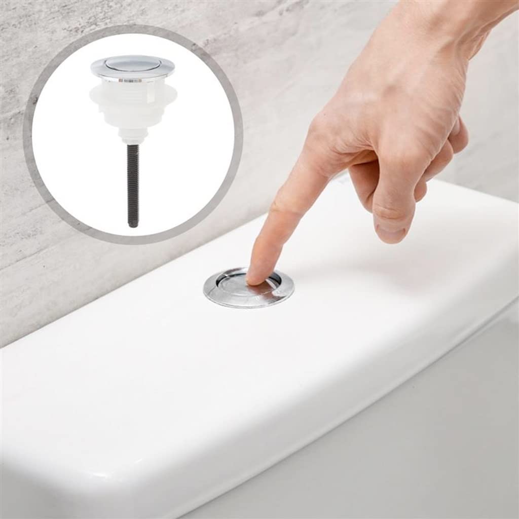 Toilet Flush Button Replacement - Single Push Button Toilet Tank Button - Compatible with Most Toilets - Durable Toilet Accessory Spare Part - Perfect for Home, Hotel & Office Bathroom Upgrades