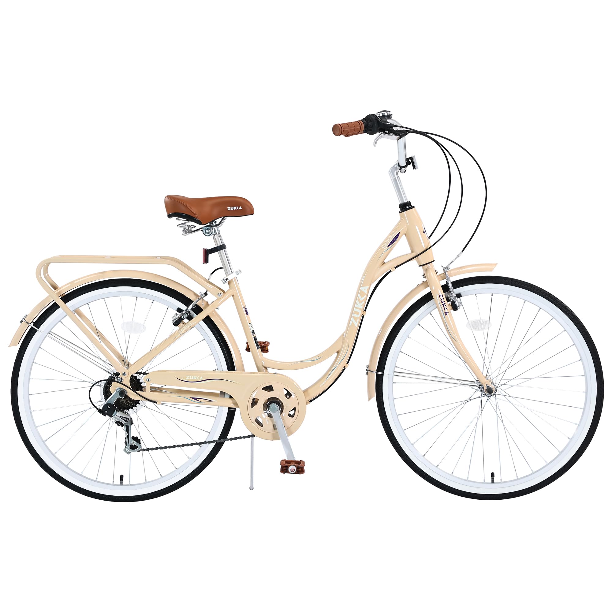 24/26 Inch Adult Cruiser Bicycle - 7-Speed Steel Frame Comfort Bike for Women, Men & Seniors - Multiple Colors - Perfect for City Commuting & Leisure Riding