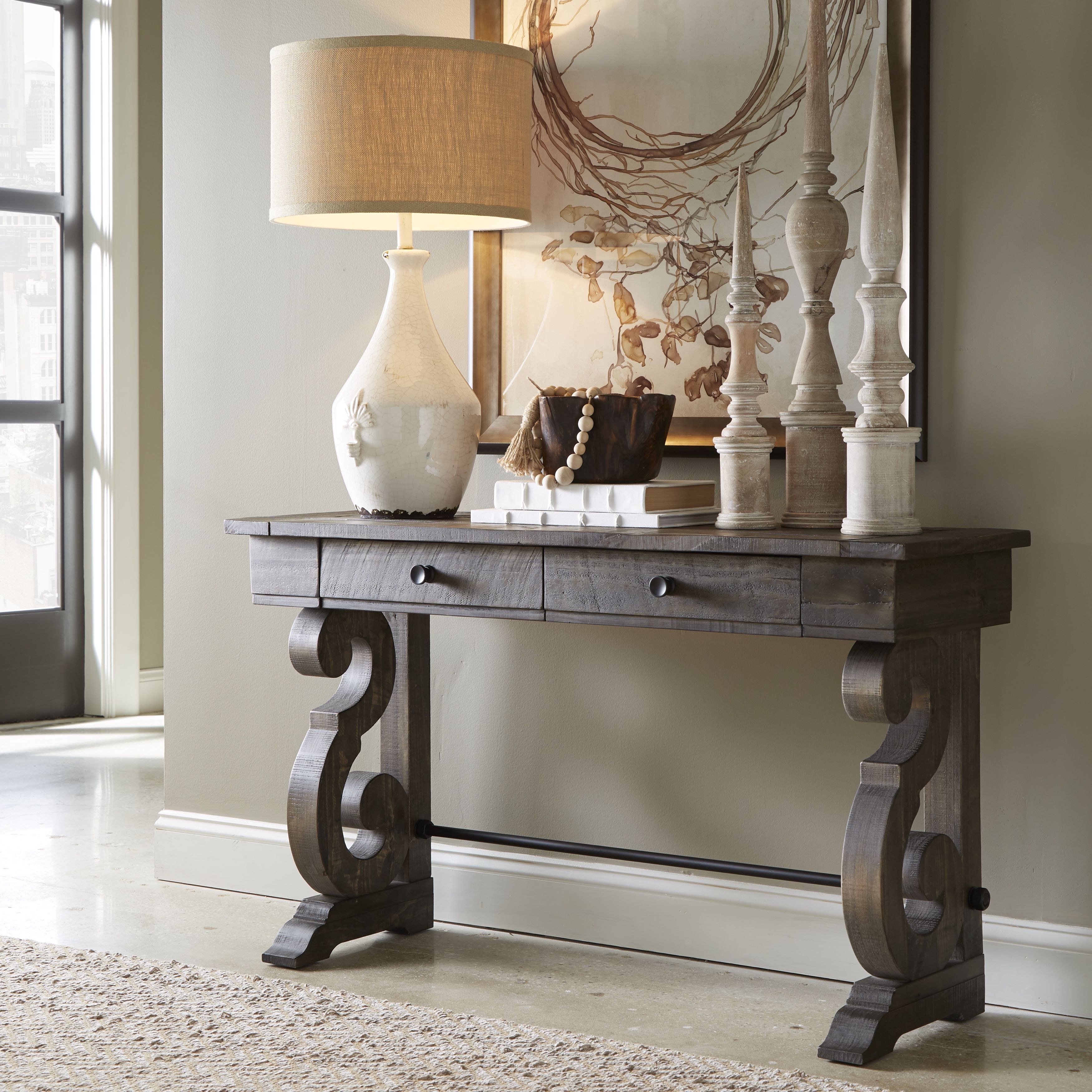 Bellamy Rectangular Sofa Table - Modern Console Table for Living Room, Entryway & Hallway - Perfect for Decor, Storage & Display Behind Couch