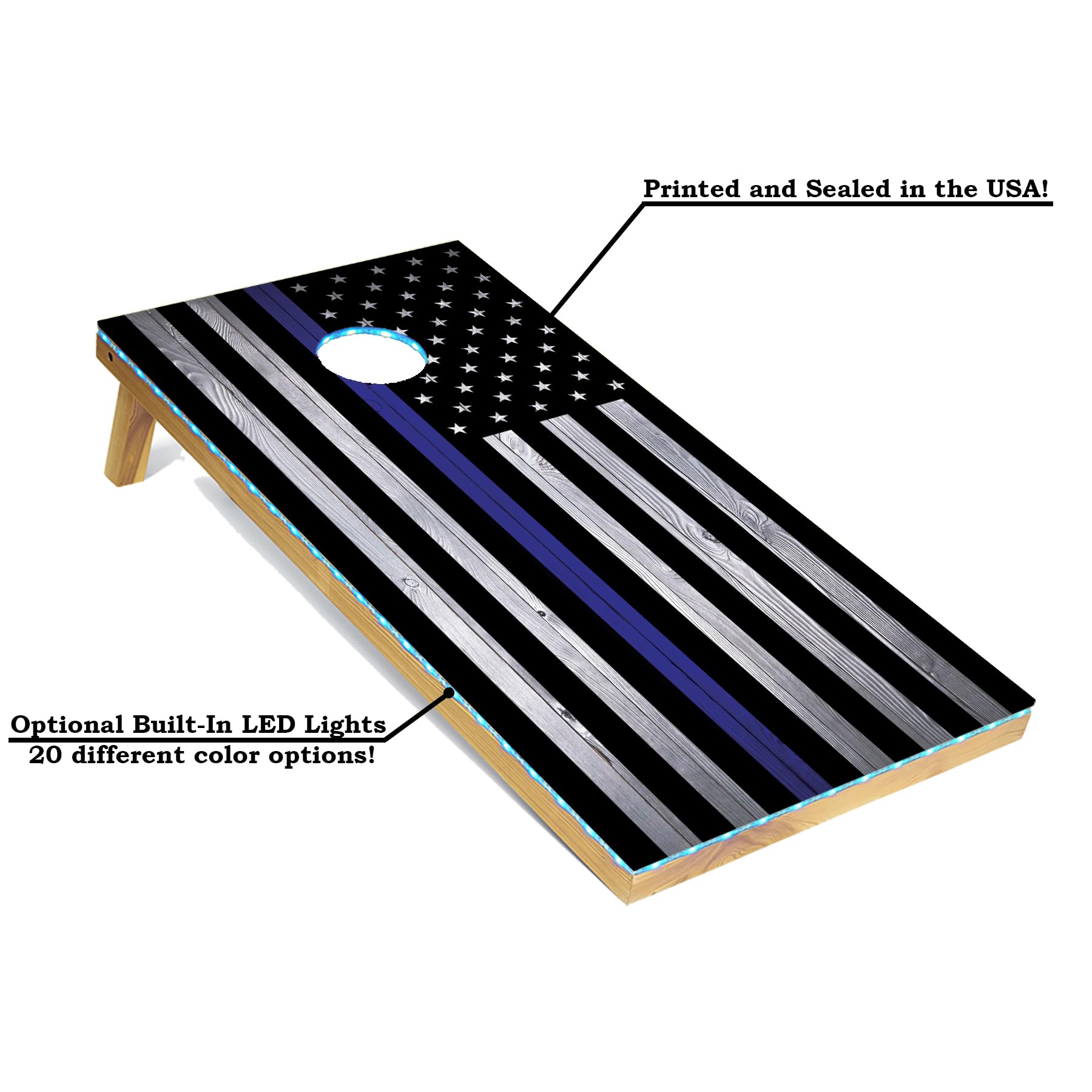 Premium Cornhole Board Set with 8 Bean Bags & Carrying Case - Regulation 4'x2' Tournament Size - Lightweight Design with Optional LED Lights for Outdoor Games, Tailgate Parties, Backyard BBQs and Family Gatherings