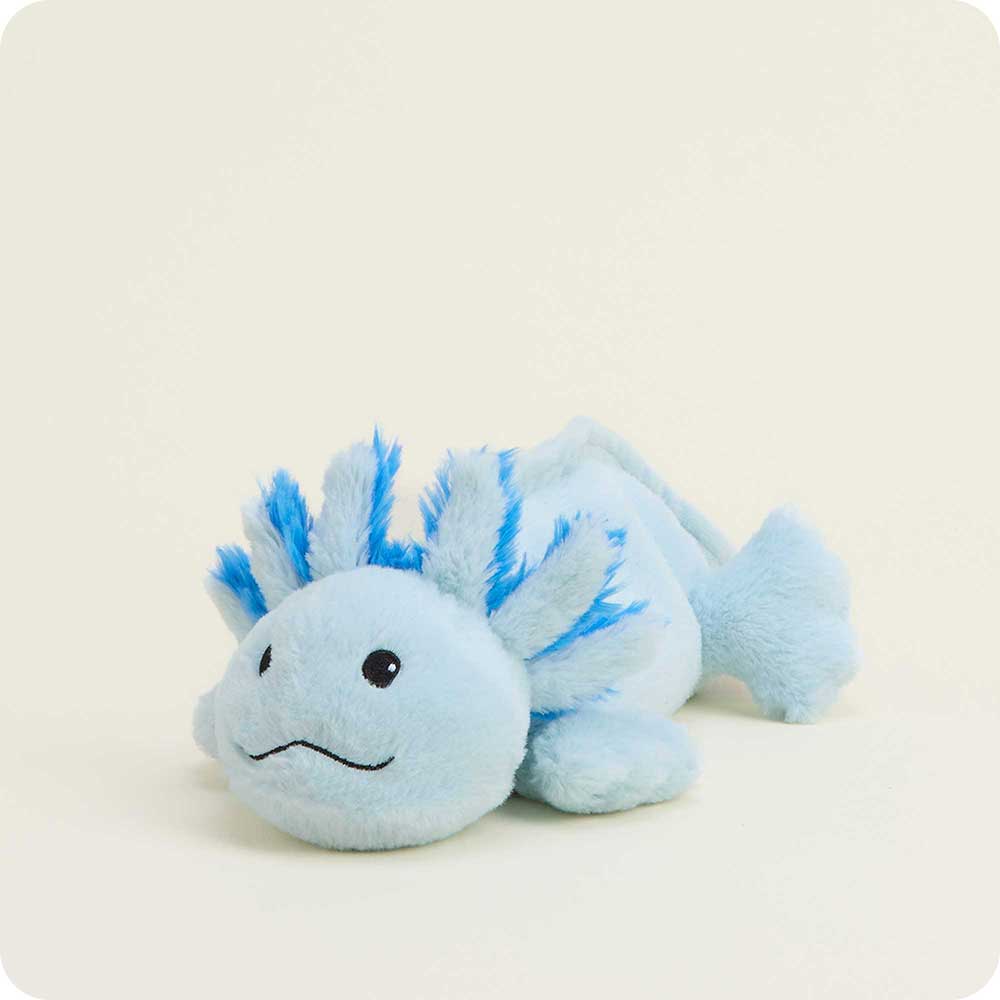 Blue Axolotl Warmies Junior - Microwavable Plush Heating Pad for Kids | Perfect for Bedtime, Stress Relief & Comfort