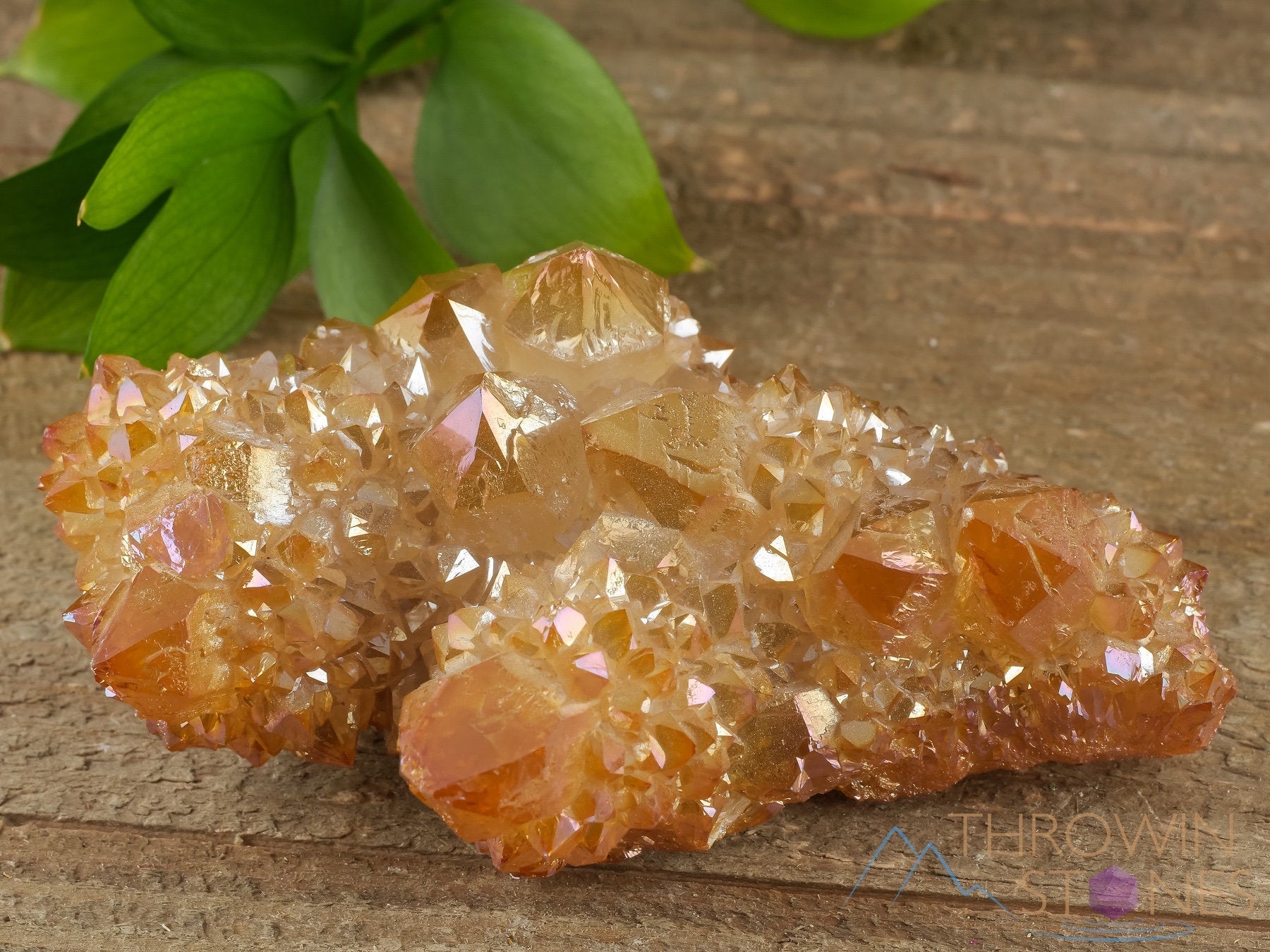 Orange Tangerine Aura Quartz Crystal Cluster - Rainbow Spirit Quartz Healing Stone | Natural Crystal Decor for Home, Office & Meditation (R0507) | Perfect for Reiki, Feng Shui & Spiritual Healing