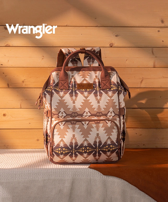Wrangler Aztec Printed Diaper Bag - Stylish & Spacious Baby Essentials Organizer for Travel, Outings & Everyday Use