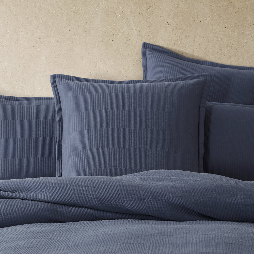 Premium Caspian Indigo European Pillowcase - 100% Cotton, Soft & Breathable - 26x26 Inches - Luxury Bedding for Home, Hotel, or Airbnb Decor