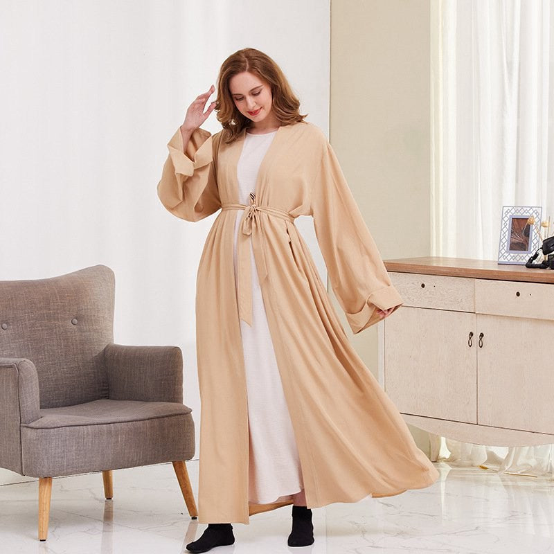 Elegant Plain Cardigan Open Abaya Dress for Muslim Women - Modest Islamic Fashion for Daily Wear & Special Occasions