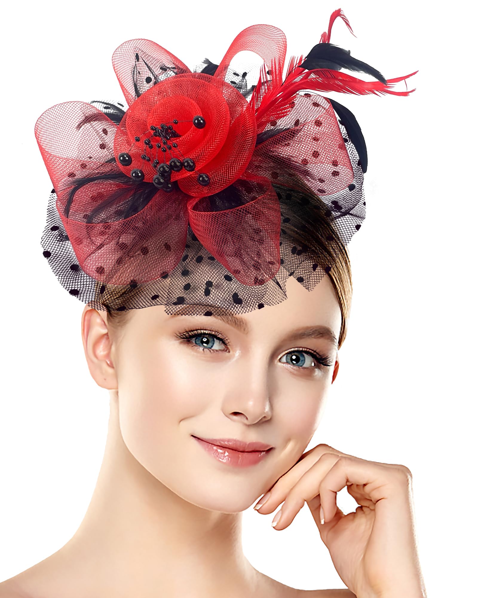 1920s-1950s Vintage Fascinator Hat for Women - Floral Headband for Tea Party, Halloween, Bridal Shower & Themed Weddings | Perfect for Gatsby Parties, Retro Events & Costume Accessories