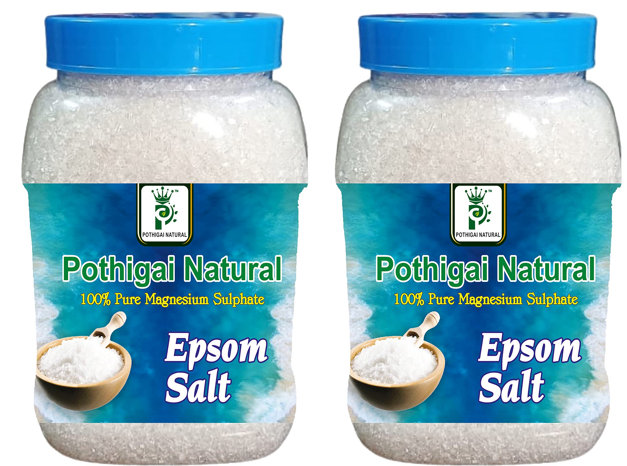 Premium Epsom Salt 2kg (Pack of 2) - Magnesium Sulfate for Muscle Relaxation, Pain Relief & Plant Growth | Bath Soak, Foot Soak & Garden Fertilizer | Perfect for Spa Days, Post-Workout Recovery & Organic Gardening