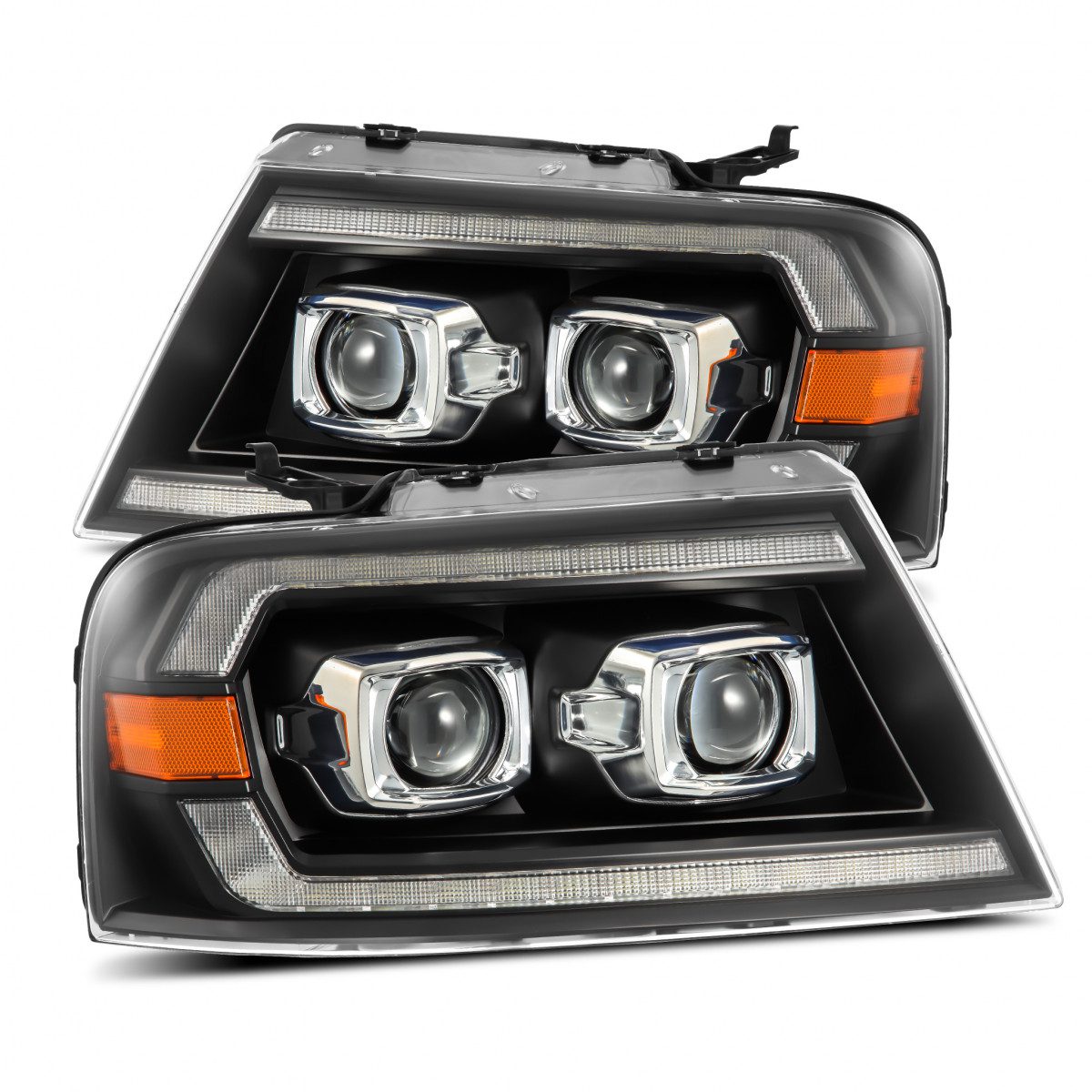 04-08 Ford F150 & 06-08 Lincoln Mark LT PRO Series Black Halogen Projector Headlights - Upgrade for Night Driving & Off-Road Adventures