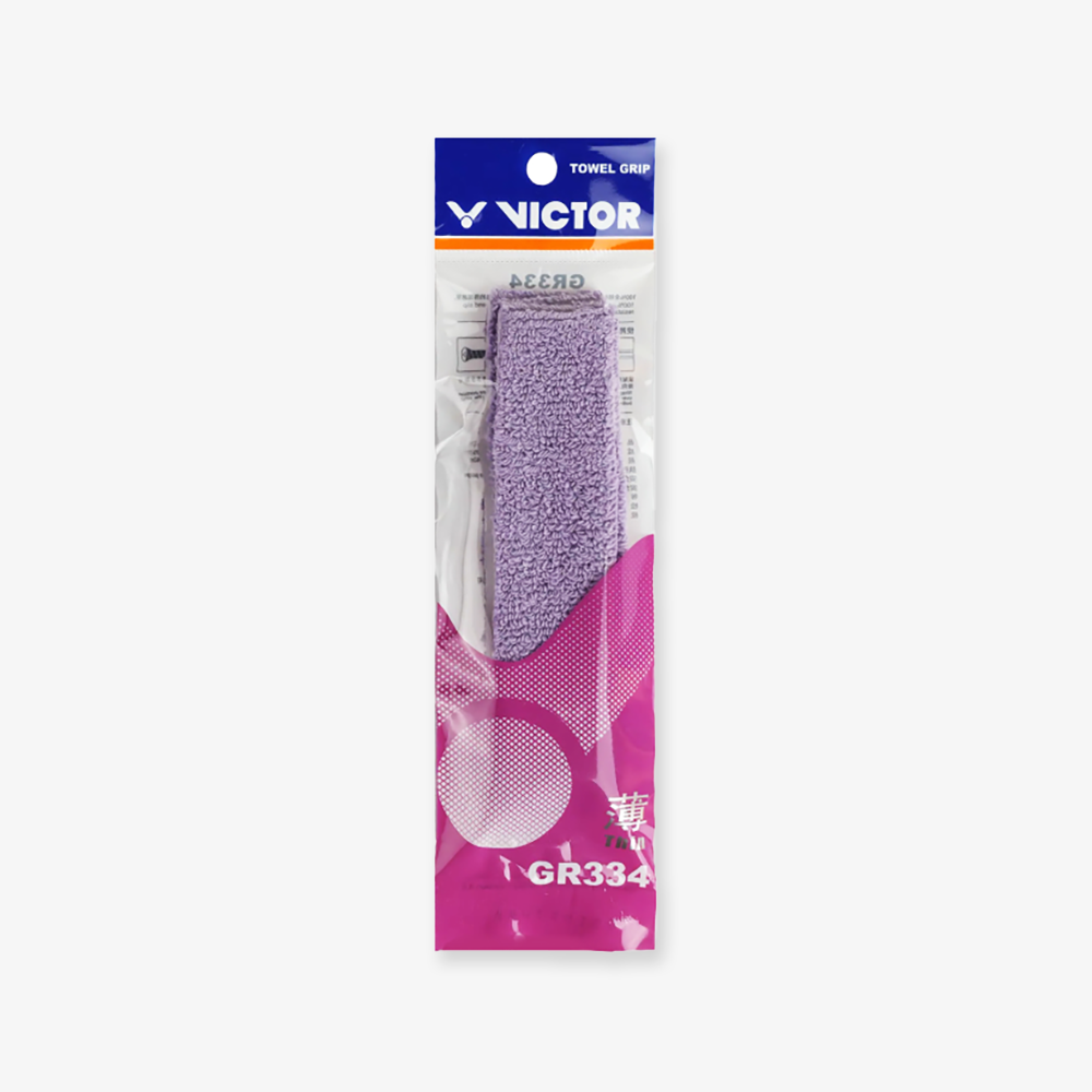 Victor GR334CPS J Capsule Collection Thin Towel Grip - Premium Tennis Badminton Squash Racket Grip (Grape Purple) for Enhanced Sweat Absorption & Comfort During Sports
