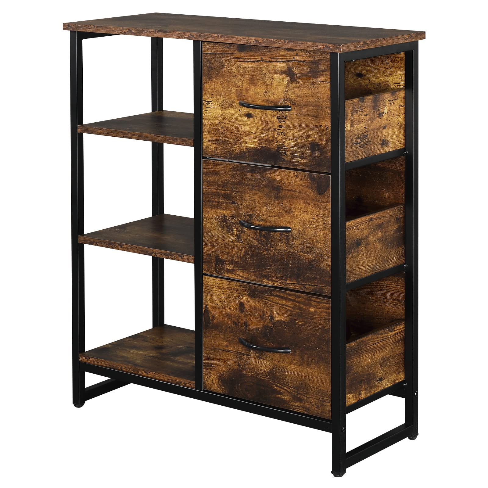 Tesmala 3-Drawer Bathroom Cabinet - Steel-Wood Storage for Toiletries & Cosmetics | Bedroom & Living Room Organizer