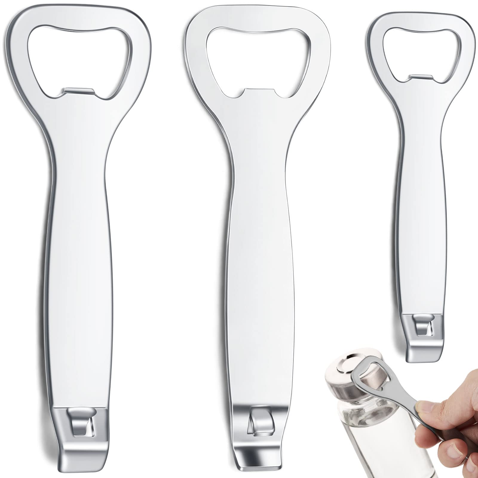3-Pack Stainless Steel Vial Decapper - 20mm & 13mm Flip Cap Remover for Pharmacy Vials, Oral Liquid Bottles & Beer Cans | Durable Seal Opener for Medical, Lab & Home Use (Classic Style)
