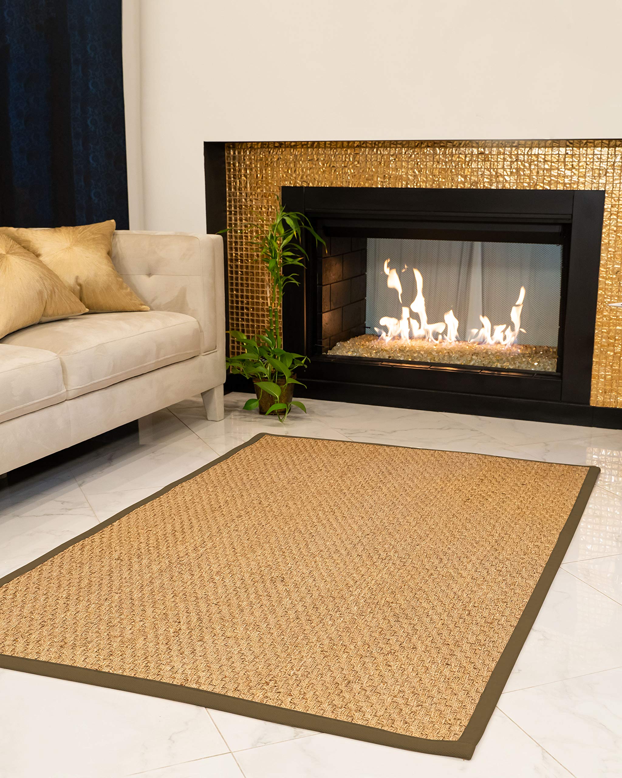 Natural Fiber Handmade Basketweave Seagrass Rug - 2'6