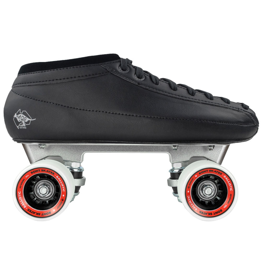 Bont Racer Tracer Ballistic Quad Speed Skates - Premium Roller Derby & Speed Skating Package for Competitive Athletes - Perfect for Indoor/Outdoor Track Racing & Training
