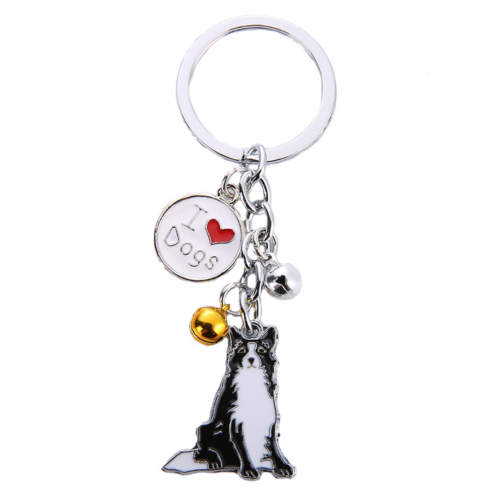 Personalized Pet Memorial Keychain - Engraved Dog Pendant Keyring with Custom ID Tag - Cute Puppy Gift for Dog Lovers (Perfect for Remembrance, Birthday Gifts & Daily Use)