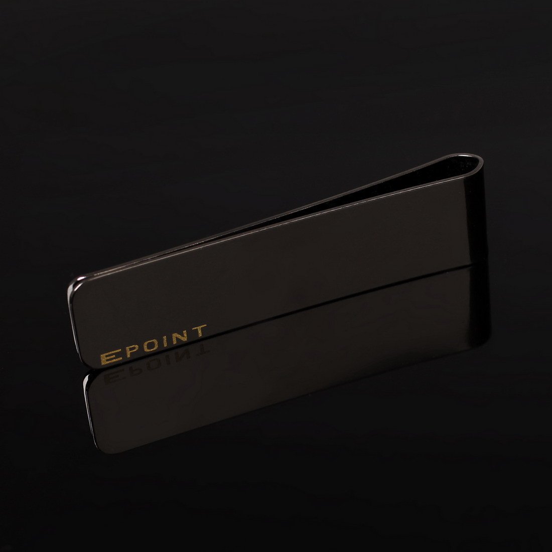 Epoint EQA05B01 Slim Black Money Clip & Credit Card Holder - RFID Blocking Metal Wallet Accessory for Men - Perfect Gift for Graduation, Wedding & Business (Holds Cash, IDs & Credit Cards)