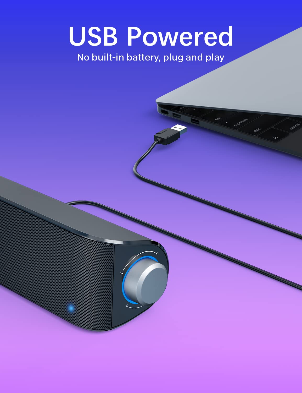 Premium Computer Sound Bar with HiFi Audio - USB Powered PC Speakers, Bluetooth 5.0 & 3.5mm Aux Input for Desktop, Laptop, Gaming, Home Office & Entertainment - Compatible with PC, Mac, Xbox, PS5, Smartphones & Tablets - Perfect for Work, Gaming & Movie Nights