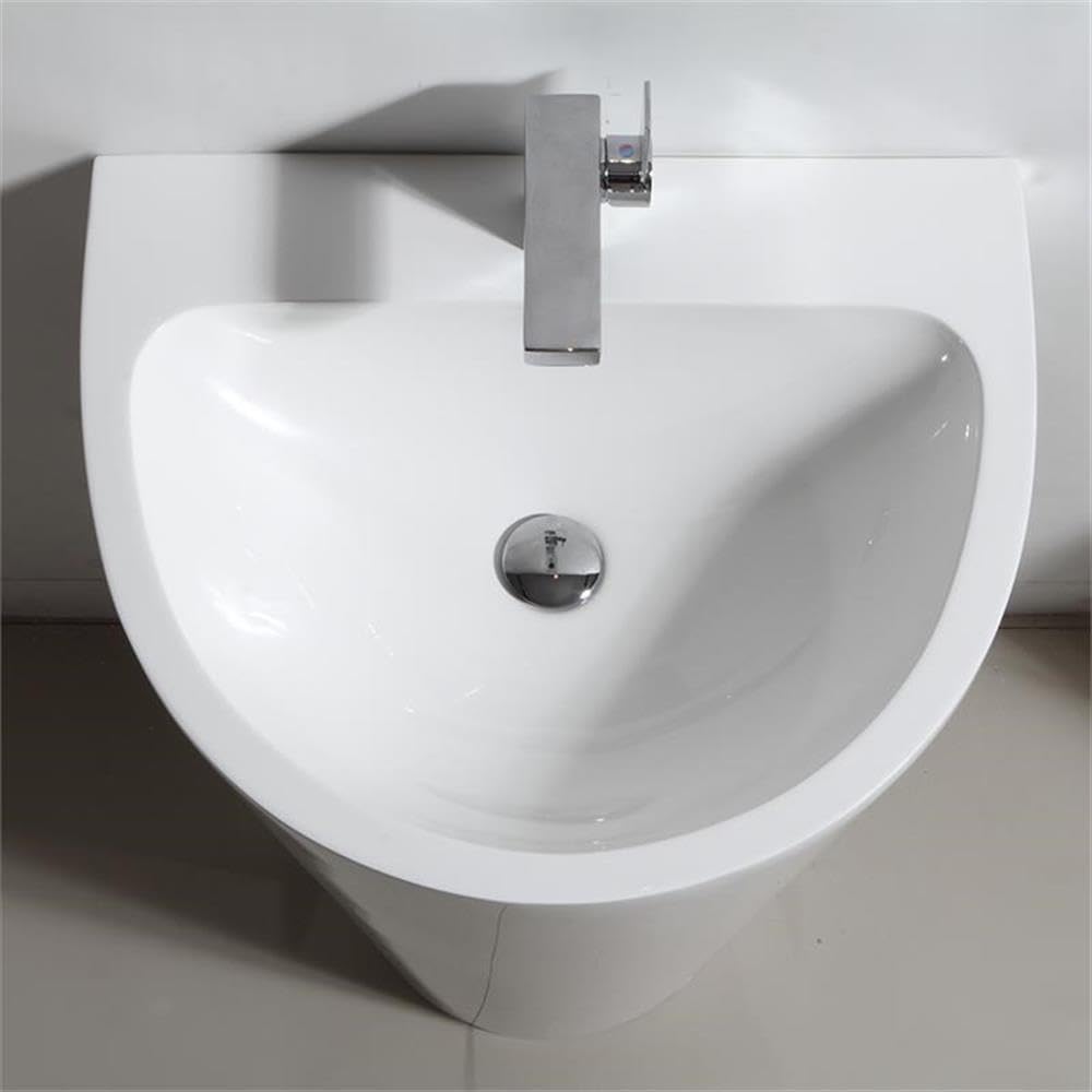 Fresca Bath FVN5023WH Parma White Pedestal Vanity Sink with Built-in Medicine Cabinet - Perfect for Small Bathrooms & Powder Rooms