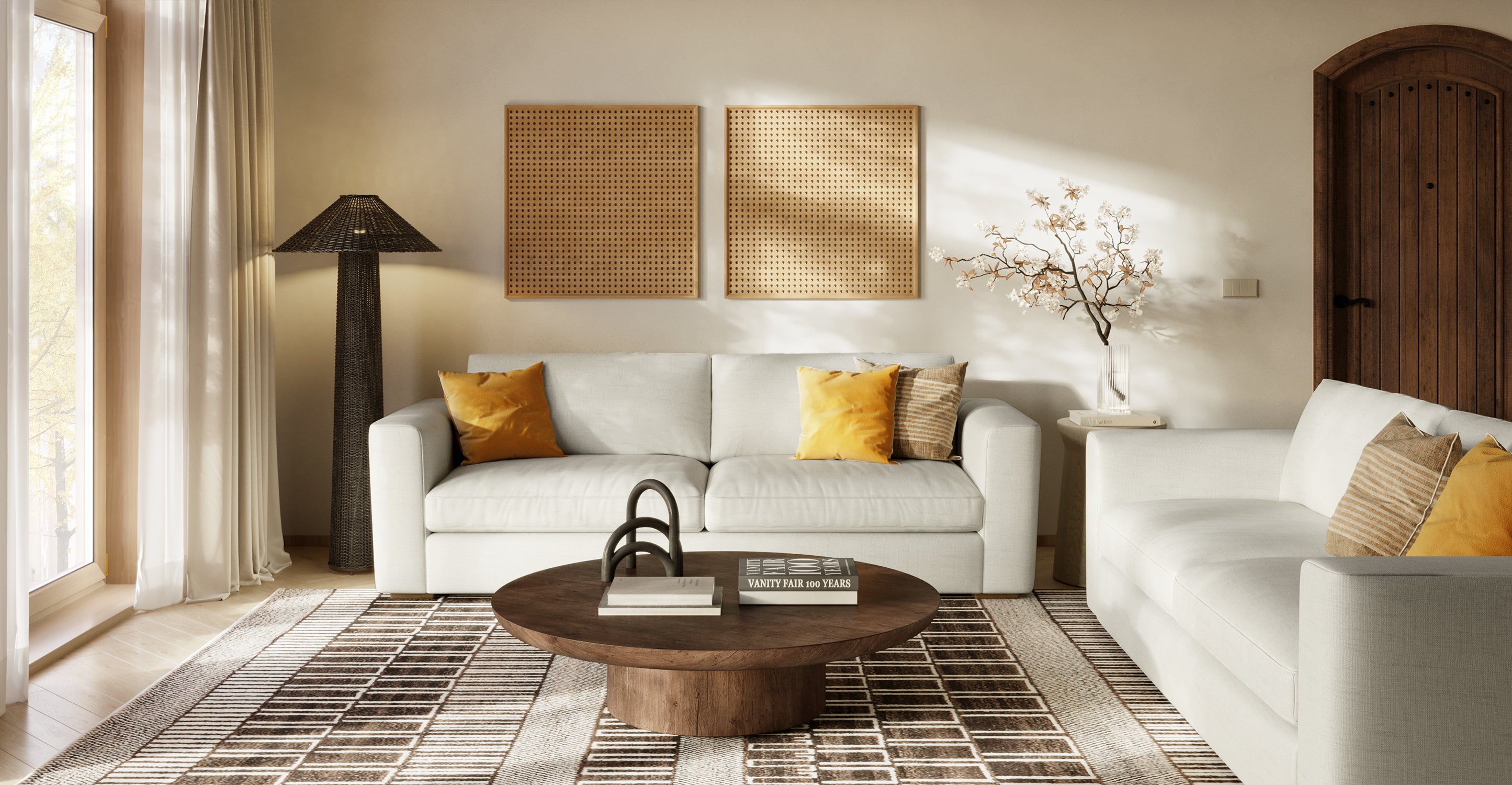 Kano 97 Sofa - Modern 3-Seater Couch for Living Room, Lounge & Office - Comfortable Fabric Sectional Sofa with Sturdy Frame