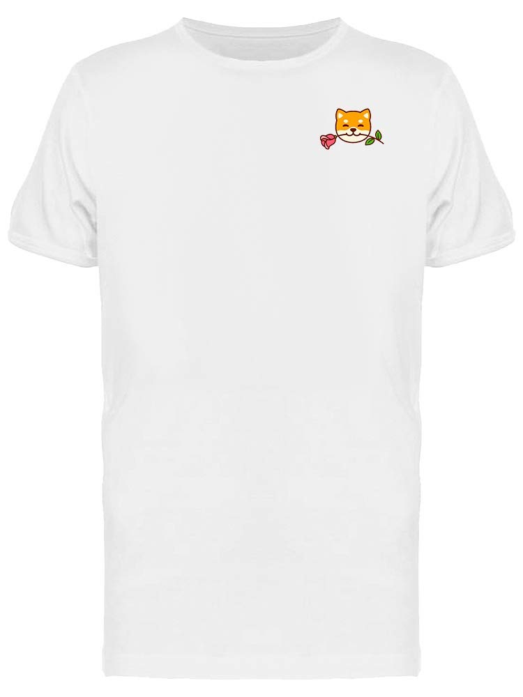 Stylish Shiba Inu with Rose Print T-Shirt for Men - Casual Wear & Anime Lover Fashion