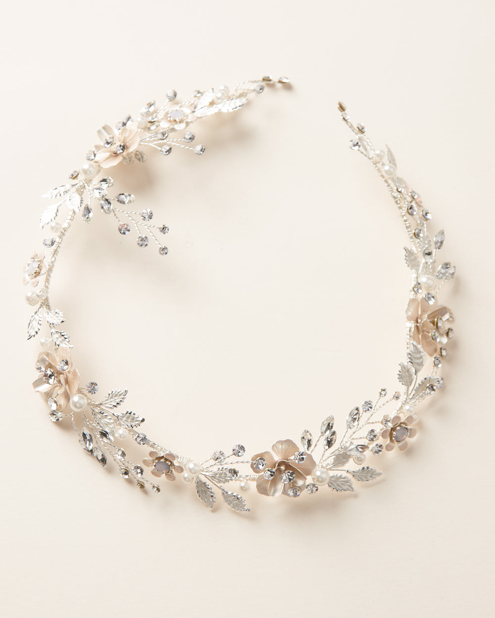 Della Floral Pearl Hair Vine Headpiece - Elegant Bridal Hair Accessories for Weddings, Prom, Parties & Special Occasions