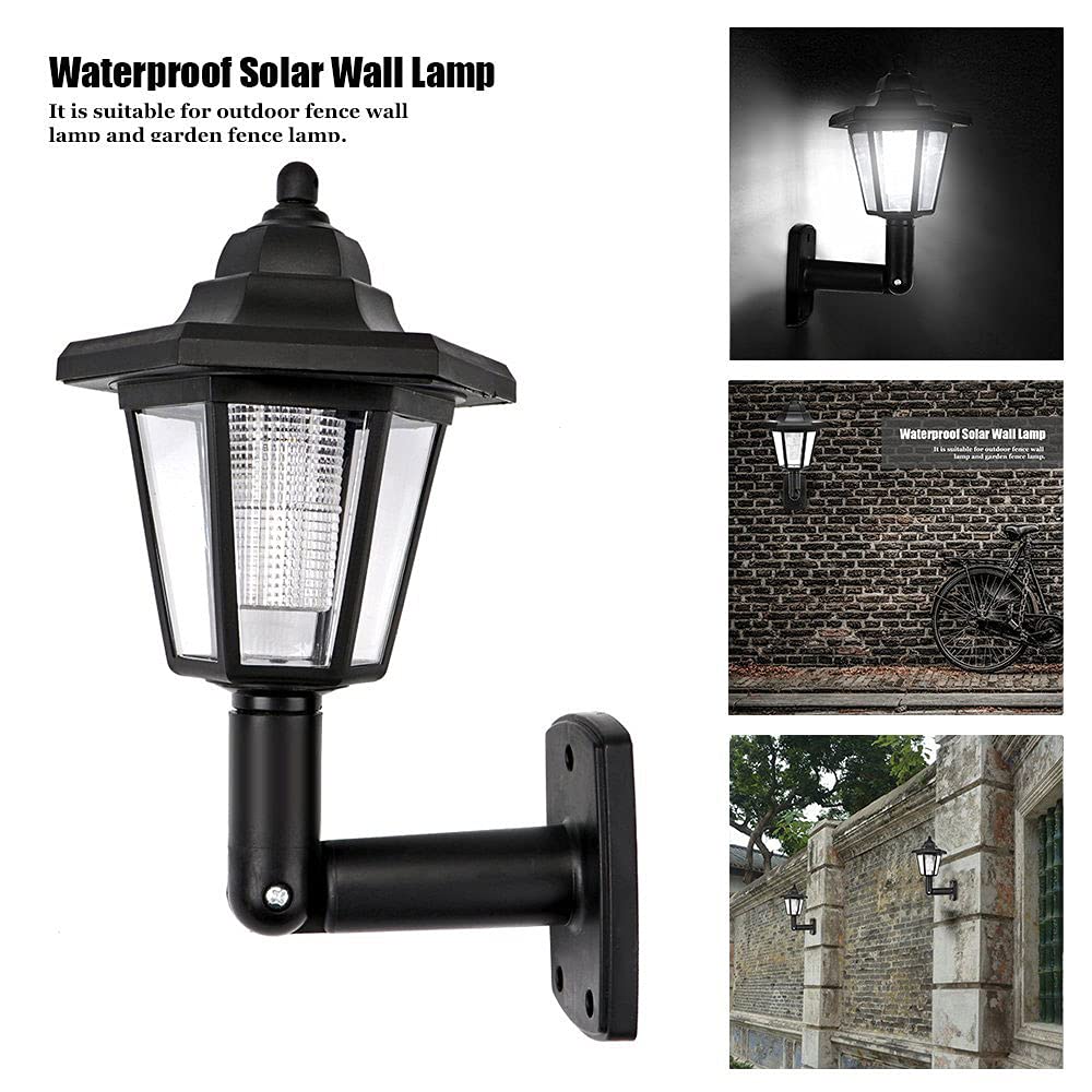 Retro Black Solar Hexagonal LED Lights - Waterproof & Heatproof Outdoor Wall Light for Garden, Landscape, Fence - Perfect for Patio, Pathway & Backyard Decoration