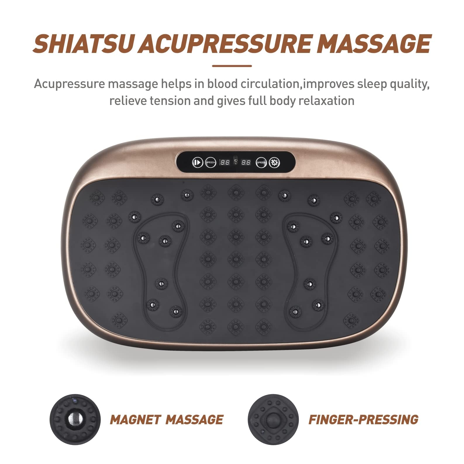 EILISON Atom Vibration Plate Exercise Machine - Full Body Workout Platform for Weight Loss & Lymphatic Drainage - Home Fitness Equipment with Acupressure Mat & Resistance Bands (300lbs Capacity) - Perfect for Home Gym, Physical Therapy & Muscle Recovery