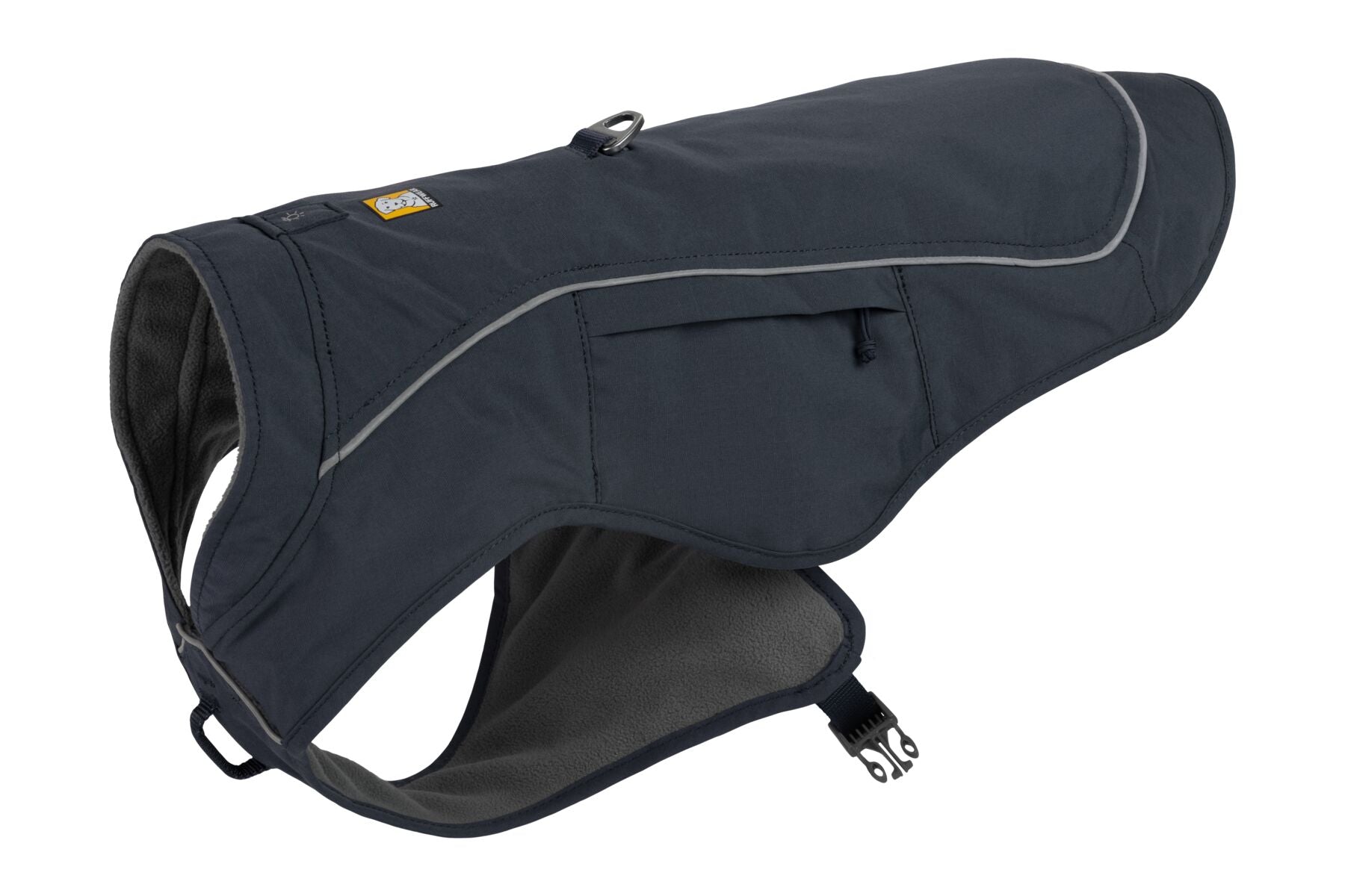 Ruffwear 2-in-1 Overcoat with Built-in Chest Harness in Basalt Gray - Waterproof Dog Jacket for Hiking & Winter Outdoor Adventures