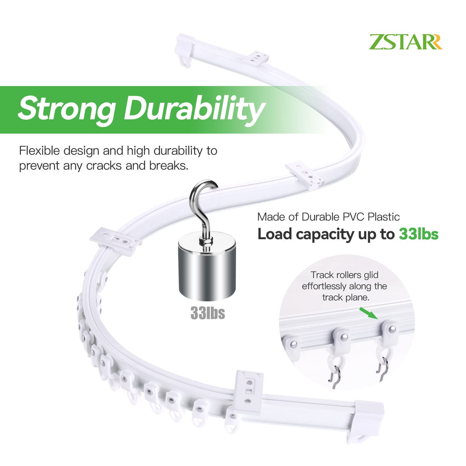 Flexible Bendable Ceiling Curtain Track 2.5M/8.2FT - White Curtain Rail System for Curved Ceilings, Room Dividers & Bay Windows | Easy Install L-Shape/U-Shape Mounting | Perfect for Bedrooms, Showers, RVs & Home Decor