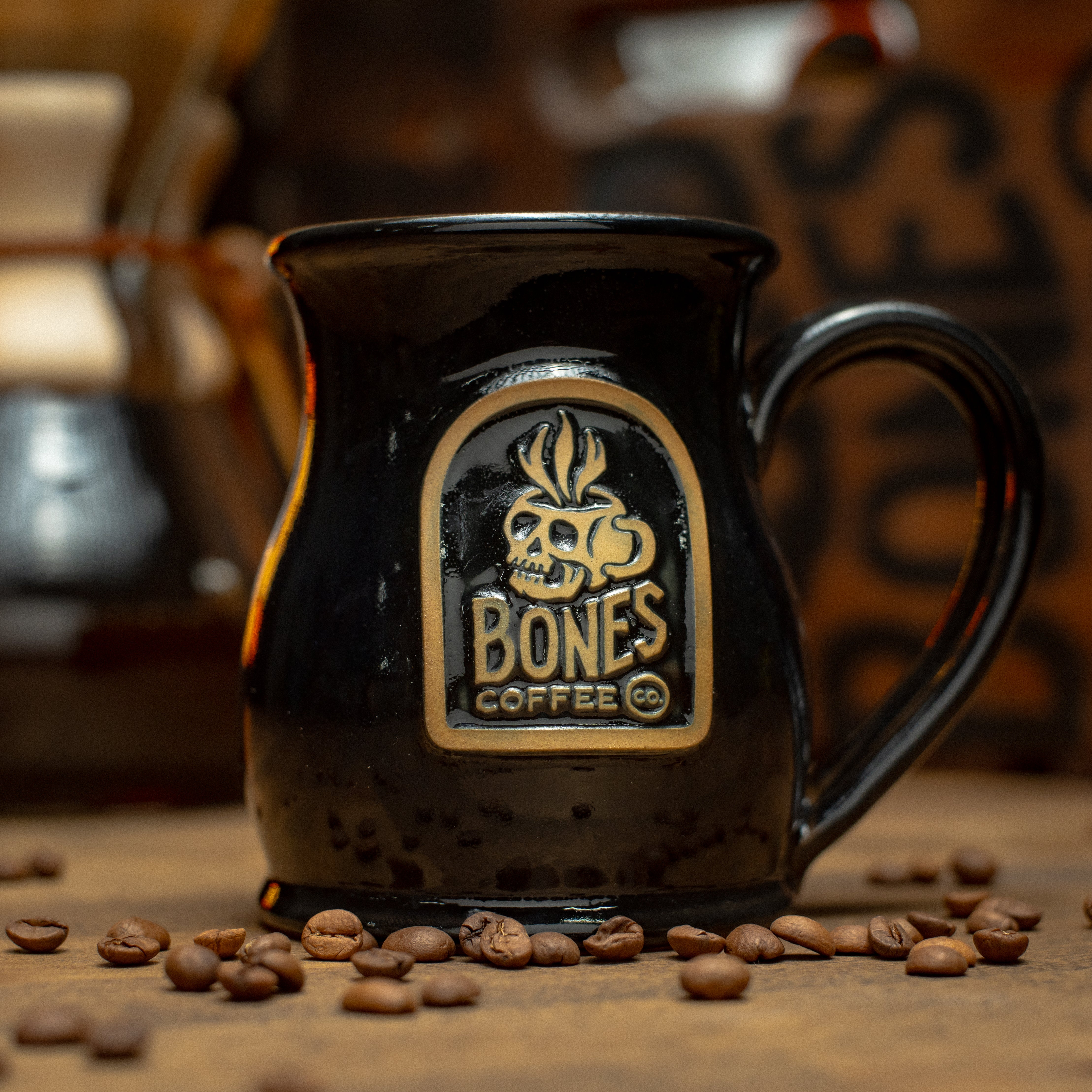 Handmade Skull Logo Ceramic Mug - Gothic Coffee Cup for Halloween, Punk Decor & Unique Gifts - Perfect for Home, Office & Coffee Lovers