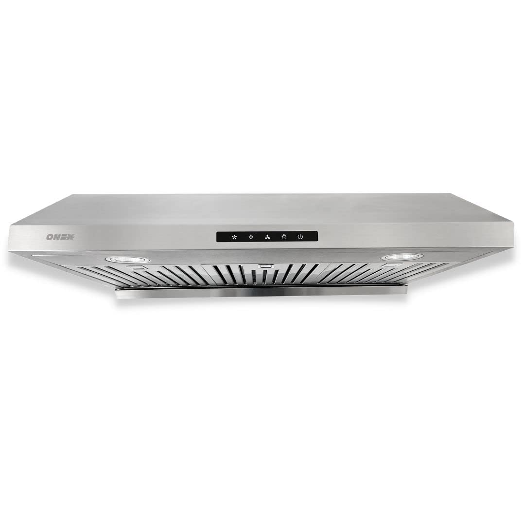 ONEX® OHF60D 30-Inch Under Cabinet Range Hood - 700 CFM Stainless Steel Kitchen Exhaust Fan with 3-Speed Settings & Soft Touch Control Panel - Perfect for Modern Kitchens, Apartments, and Open-Concept Homes