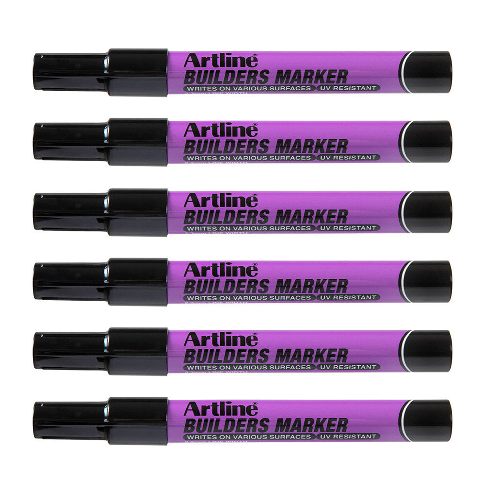 12PK Artline Builders Permanent Markers - 2.3mm Bullet Tip Black Ink - Industrial Strength, Waterproof & Fade-Resistant - Ideal for Construction, Labeling & DIY Projects