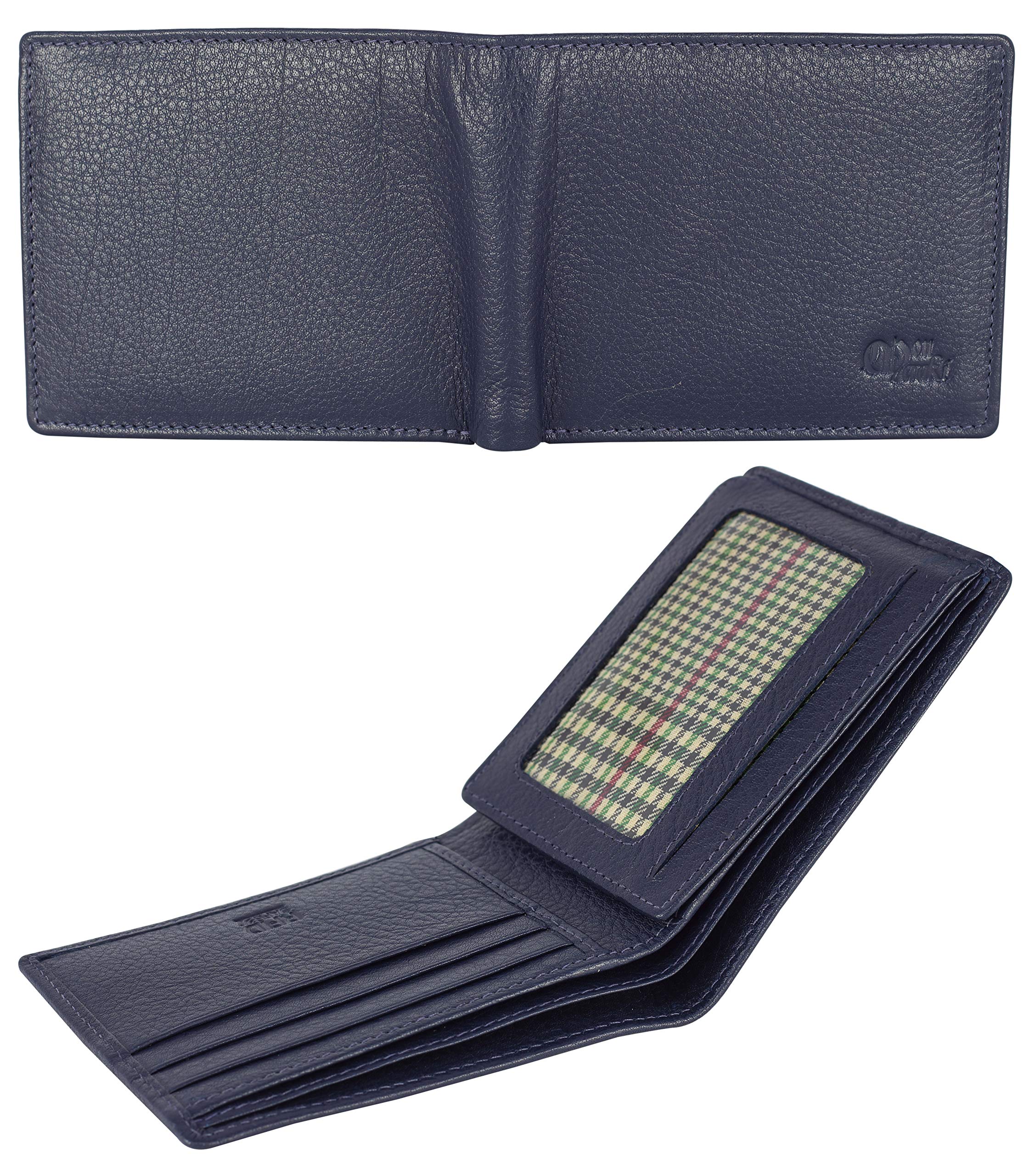 Premium RFID Blocking Leather Bifold Wallet for Men - Slim ID Window & 9 Card Slots (Gift Box Included) | Ideal for Travel, Business & Everyday Use