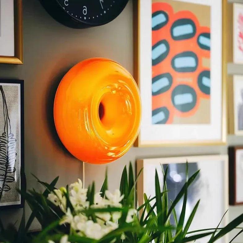 Modern Orange LED Wall Light - Energy Efficient Indoor/Outdoor Lighting for Living Room, Bedroom, or Patio Decor