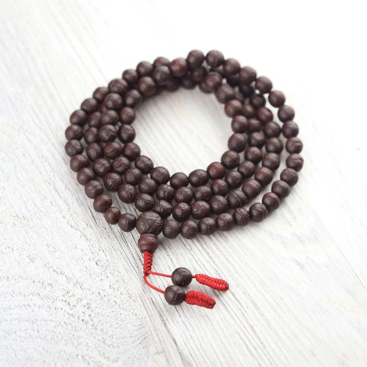 Authentic Antique Boudhanath Bodhi Mala Prayer Beads - 108 Buddhist Meditation Mala for Yoga, Mindfulness & Spiritual Practice