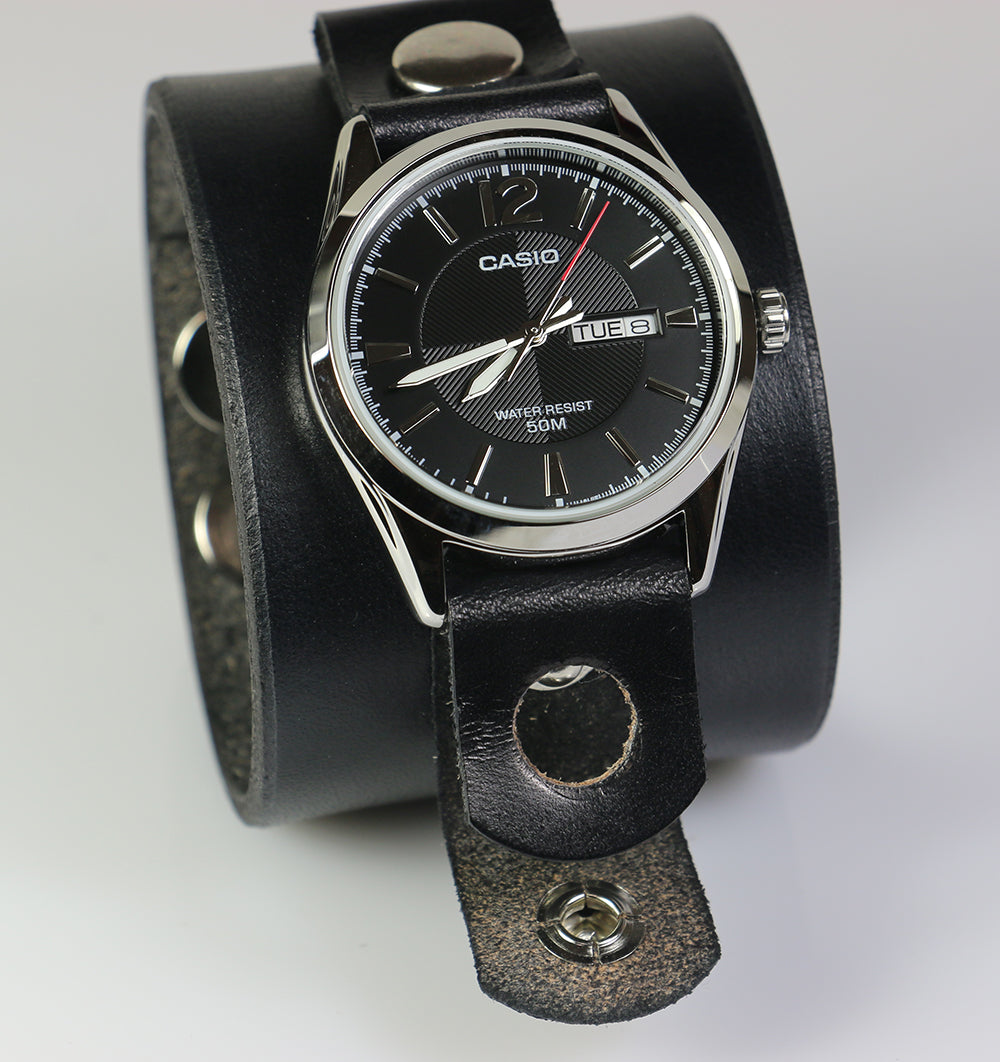 2 Inch Watch Cuff with Timepiece - Stylish Leather Wristband for Men & Women - Perfect for Formal Events, Business Meetings & Fashion Accessories